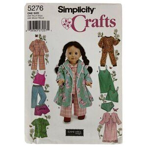 Simplicity 5276 Clothes 18 in Doll designs by Elaine Heigl Sewing Pattern UNCUT